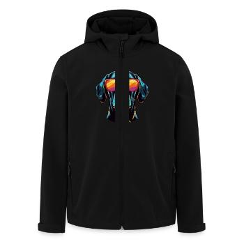 Labrador Hund Kopf Porträt Cool - Recycelte Männer Softshell-Jacke von Stanley/Stella - Schwarz - Vorne - AI Model Male 185 light (185cm)