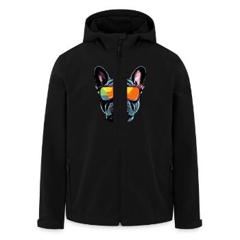 Portrait de tête de chien bouledogue français - Veste softshell homme en polyester recyclé Stanley/Stella - noir - Devant - AI Model Male 185 light (185cm)
