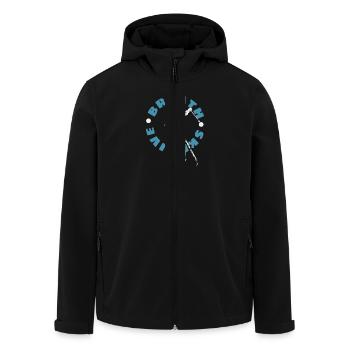 Skifahren Enthusiast Silhouette Design Skiing - Men’s Recycled Softshell Jacket by Stanley/Stella - black - Front - AI Model Male 185 light (185cm)