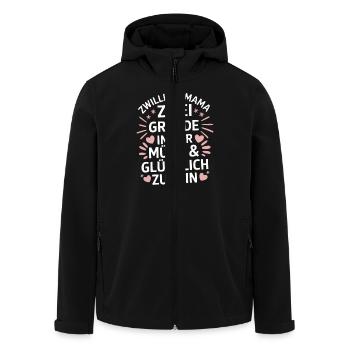Zwillingsmama Zwillings Mutter, Mama von Zwillinge - Recycelte Männer Softshell-Jacke von Stanley/Stella - Schwarz - Vorne - AI Model Male 185 light (185cm)