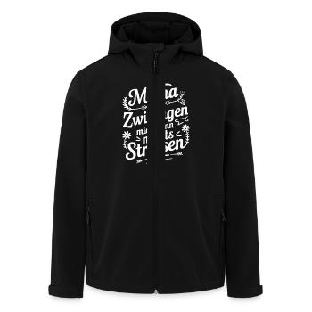 Zwillingsmama Mama von Zwillingen Zwillings Mutter - Recycelte Männer Softshell-Jacke von Stanley/Stella - Schwarz - Vorne - AI Model Male 185 light (185cm)