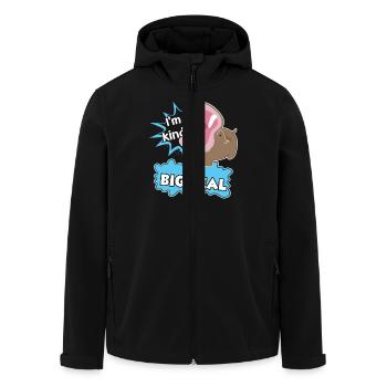 Hippo I am Kind Of A Big Deal - Men’s Recycled Softshell Jacket by Stanley/Stella - black - Front - AI Model Male 185 light (185cm)