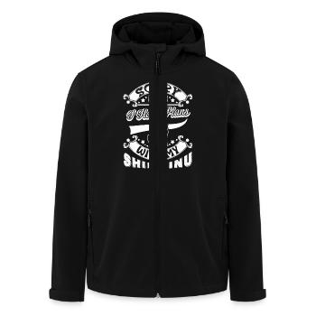 Have Plan With My Shiba Inu - Men’s Recycled Softshell Jacket by Stanley/Stella - black - Front - AI Model Male 185 light (185cm)
