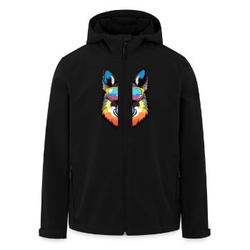 Akita Dog Head Portrait Cool - Men’s Recycled Softshell Jacket by Stanley/Stella - black - Front - AI Model Male 185 light (185cm)