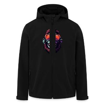 Gorilla Head Portrait Funny Party - Men’s Recycled Softshell Jacket by Stanley/Stella - black - Front - AI Model Male 185 light (185cm)