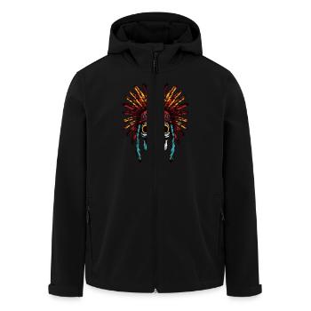 Crâne Apache Indien - Veste softshell homme en polyester recyclé Stanley/Stella - noir - Devant - AI Model Male 185 light (185cm)