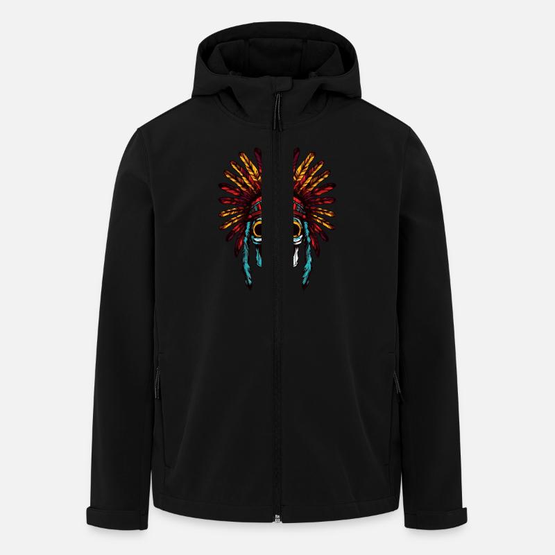 Apache Totenkopf Indianer - Recycelte Männer Softshell-Jacke von Stanley/Stella - Schwarz
