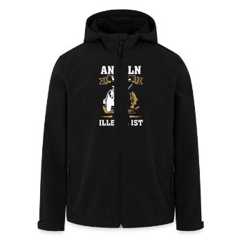 Ich Angle Weil Mord Illegal Ist Sarkasmus Angler - Recycelte Männer Softshell-Jacke von Stanley/Stella - Schwarz - Vorne - AI Model Male 185 light (185cm)