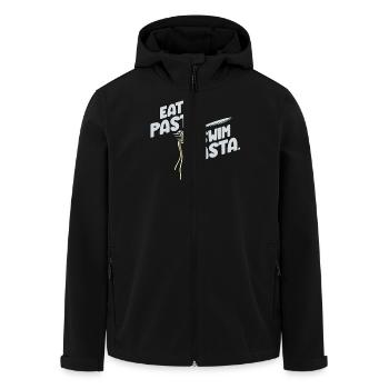 Eat Pasta Swim Fasta Lustiger Wassersport Slogan - Recycelte Männer Softshell-Jacke von Stanley/Stella - Schwarz - Vorne - AI Model Male 185 light (185cm)