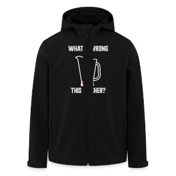What's Wrong With This Pitcher? Humorvolle Grafik - Recycelte Männer Softshell-Jacke von Stanley/Stella - Schwarz - Vorne - AI Model Male 185 light (185cm)