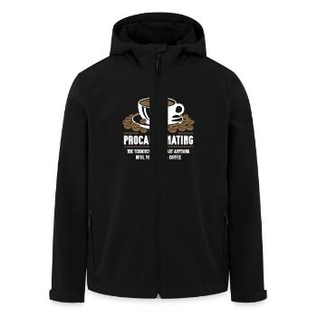 Procaffeinating Coffee Lovers Start Nothing - Men’s Recycled Softshell Jacket by Stanley/Stella - black - Front - AI Model Male 185 light (185cm)
