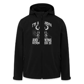 Je suis un grand-père et un Viking, rien ne m’a fait peur - Veste softshell homme en polyester recyclé Stanley/Stella - noir - Devant - AI Model Male 185 light (185cm)