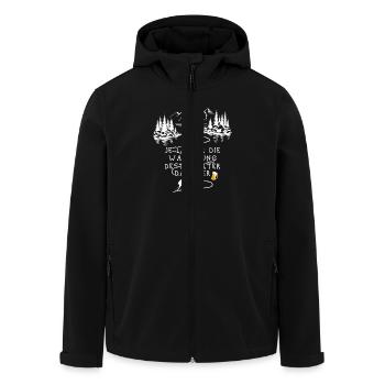 Je länger die Wanderung desto kälter das Bier - Recycelte Männer Softshell-Jacke von Stanley/Stella - Schwarz - Vorne - AI Model Male 185 light (185cm)