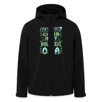 RENTNERIN? ICH BIN JETZT VOLLZEIT OMA Lustiges - Recycelte Männer Softshell-Jacke von Stanley/Stella - Schwarz - Vorne - AI Model Male 185 light (185cm)