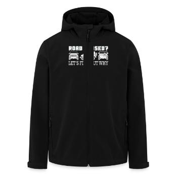 Road Closed? Let's Find Out Why Adventure Offroad - Men’s Recycled Softshell Jacket by Stanley/Stella - black - Front - AI Model Male 185 light (185cm)