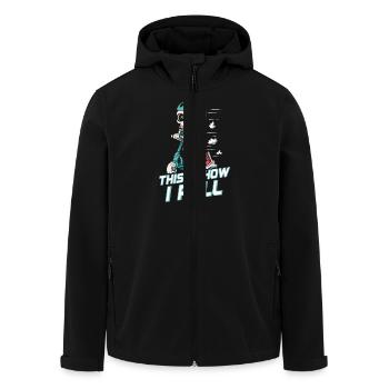 So Rolle Ich: Skater-Skelett auf Roller - Recycelte Männer Softshell-Jacke von Stanley/Stella - Schwarz - Vorne - AI Model Male 185 light (185cm)