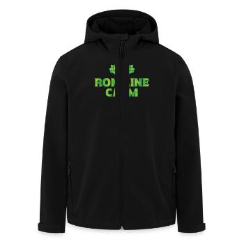 Romaine Calm Lustiges Gemüse Design - Recycelte Männer Softshell-Jacke von Stanley/Stella - Schwarz - Vorne - AI Model Male 185 light (185cm)