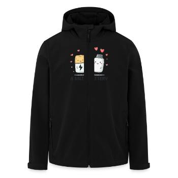 Un motif de dessin animé amusant Salt & Battery pour - Veste softshell homme en polyester recyclé Stanley/Stella - noir - Devant - AI Model Male 185 light (185cm)