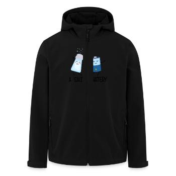 Un motif de dessin animé amusant Salt & Battery pour - Veste softshell homme en polyester recyclé Stanley/Stella - noir - Devant - AI Model Male 185 light (185cm)