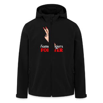 Same Fingers Forever - Humorous proof of love - Men’s Recycled Softshell Jacket by Stanley/Stella - black - Front - AI Model Male 185 light (185cm)