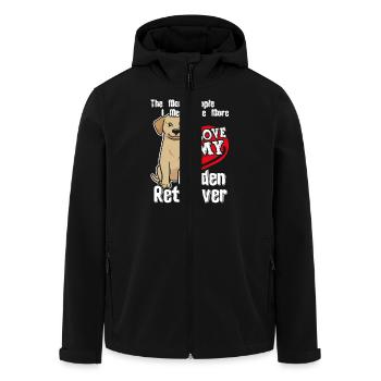 I Love My Golden Retriever - Men’s Recycled Softshell Jacket by Stanley/Stella - black - Front - AI Model Male 185 light (185cm)