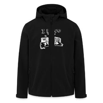 I Love Paris - Men’s Recycled Softshell Jacket by Stanley/Stella - black - Front - AI Model Male 185 light (185cm)