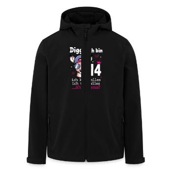 Digga Ich Bin 14 Kindergeburtstag Mädchen - Recycelte Männer Softshell-Jacke von Stanley/Stella - Schwarz - Vorne - AI Model Male 185 light (185cm)