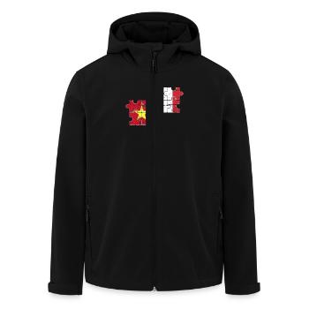 Vietnam Italie Vintage Drapeau Vietnamien - Veste softshell homme en polyester recyclé Stanley/Stella - noir - Devant - AI Model Male 185 light (185cm)