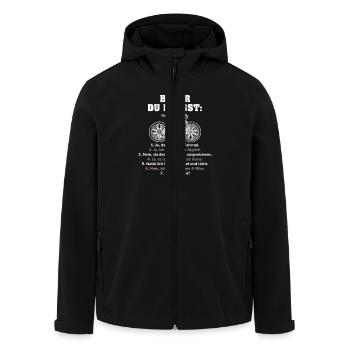 Bevor Du Fragst Fahrrad Mountainbike - Recycelte Männer Softshell-Jacke von Stanley/Stella - Schwarz - Vorne - AI Model Male 185 light (185cm)