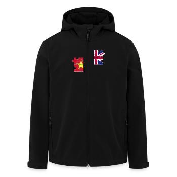 Vietnam Royaume-Uni Drapeau britannique vietnamien - Veste softshell homme en polyester recyclé Stanley/Stella - noir - Devant - AI Model Male 185 light (185cm)