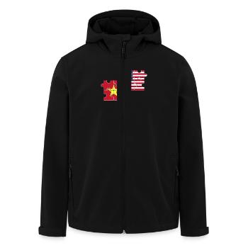Vietnam USA Flagge Amerikaner Vietnamese - Recycelte Männer Softshell-Jacke von Stanley/Stella - Schwarz - Vorne - AI Model Male 185 light (185cm)