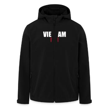 Vietnam Drapeau vietnamien - Veste softshell homme en polyester recyclé Stanley/Stella - noir - Devant - AI Model Male 185 light (185cm)