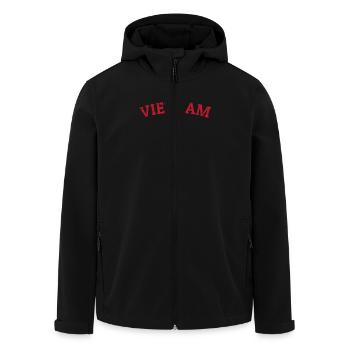 Vietnam Vintage Karte Vietnamesische Flagge - Recycelte Männer Softshell-Jacke von Stanley/Stella - Schwarz - Vorne - AI Model Male 185 light (185cm)