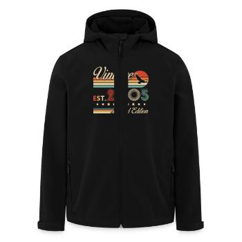 Vintage 2005 20e Anniversaire Cadeau - Veste softshell homme en polyester recyclé Stanley/Stella - noir - Devant - AI Model Male 185 light (185cm)