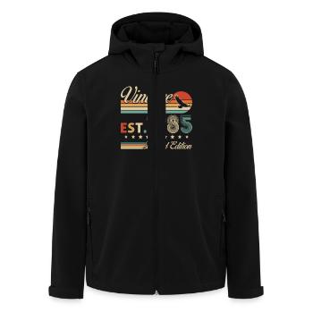 1985 Vintage Retro 40 Jahre Jubiläum Geschenk - Recycelte Männer Softshell-Jacke von Stanley/Stella - Schwarz - Vorne - AI Model Male 185 light (185cm)
