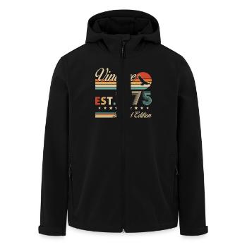 50 Jahre 1975 Vintage Retro Geburtstagsgeschenk - Recycelte Männer Softshell-Jacke von Stanley/Stella - Schwarz - Vorne - AI Model Male 185 light (185cm)