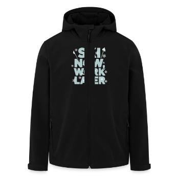 Ski Snowboard Winter Sports Design Ski Snowboard - Men’s Recycled Softshell Jacket by Stanley/Stella - black - Front - AI Model Male 185 light (185cm)