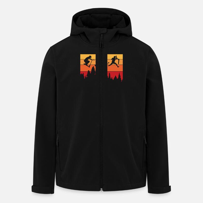 Silhouette de scooter aventureux - Veste softshell homme en polyester recyclé Stanley/Stella - noir
