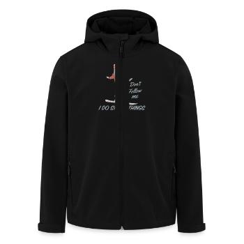 Lustiges Snowboarding-Anfänger-Warndesign Funny - Recycelte Männer Softshell-Jacke von Stanley/Stella - Schwarz - Vorne - AI Model Male 185 light (185cm)