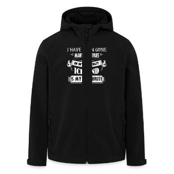 Iceland Is My Favorite - Men’s Recycled Softshell Jacket by Stanley/Stella - black - Front - AI Model Male 185 light (185cm)