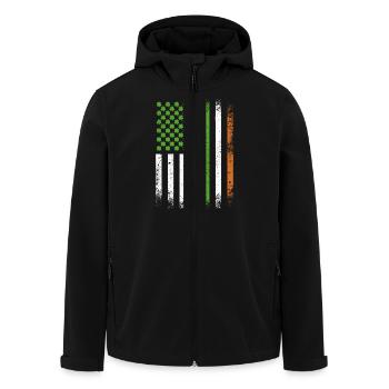 Patriotic Irish American Flag Ireland St. Patricks - Men’s Recycled Softshell Jacket by Stanley/Stella - black - Front - AI Model Male 185 light (185cm)