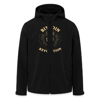 Révolution Bitcoin - Veste softshell homme en polyester recyclé Stanley/Stella - noir - Devant - AI Model Male 185 light (185cm)