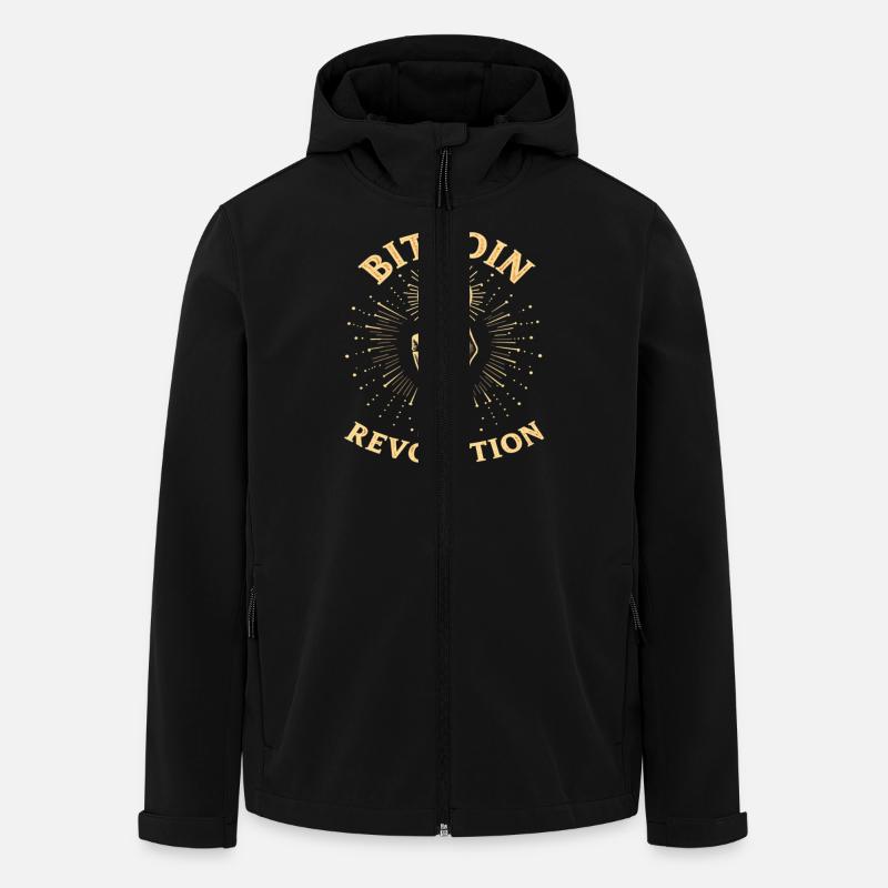 Révolution Bitcoin - Veste softshell homme en polyester recyclé Stanley/Stella - noir