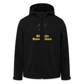 Révolution Bitcoin - Veste softshell homme en polyester recyclé Stanley/Stella - noir - Devant - AI Model Male 185 light (185cm)