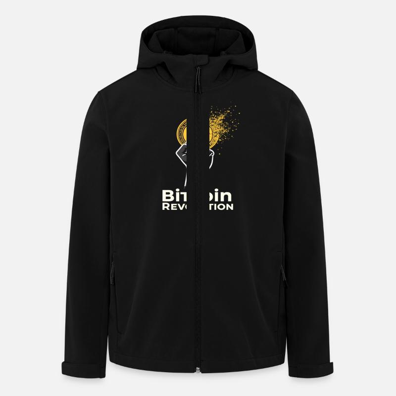Révolution Bitcoin - Veste softshell homme en polyester recyclé Stanley/Stella - noir