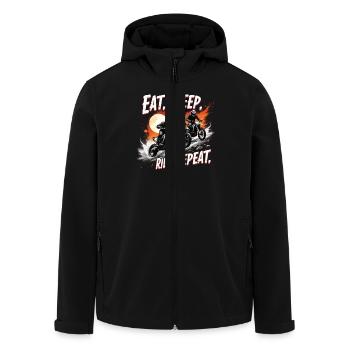 Motocross Eat Sleep Ride Repeat - Men’s Recycled Softshell Jacket by Stanley/Stella - black - Front - AI Model Male 185 light (185cm)