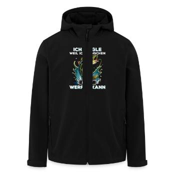 Ich Angle Weil Ich Menschen Nicht Werfen Kann - Recycelte Männer Softshell-Jacke von Stanley/Stella - Schwarz - Vorne - AI Model Male 185 light (185cm)