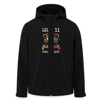 Level 11 Freigeschaltet Gamer Geburtstag Gaming - Recycelte Männer Softshell-Jacke von Stanley/Stella - Schwarz - Vorne - AI Model Male 185 light (185cm)