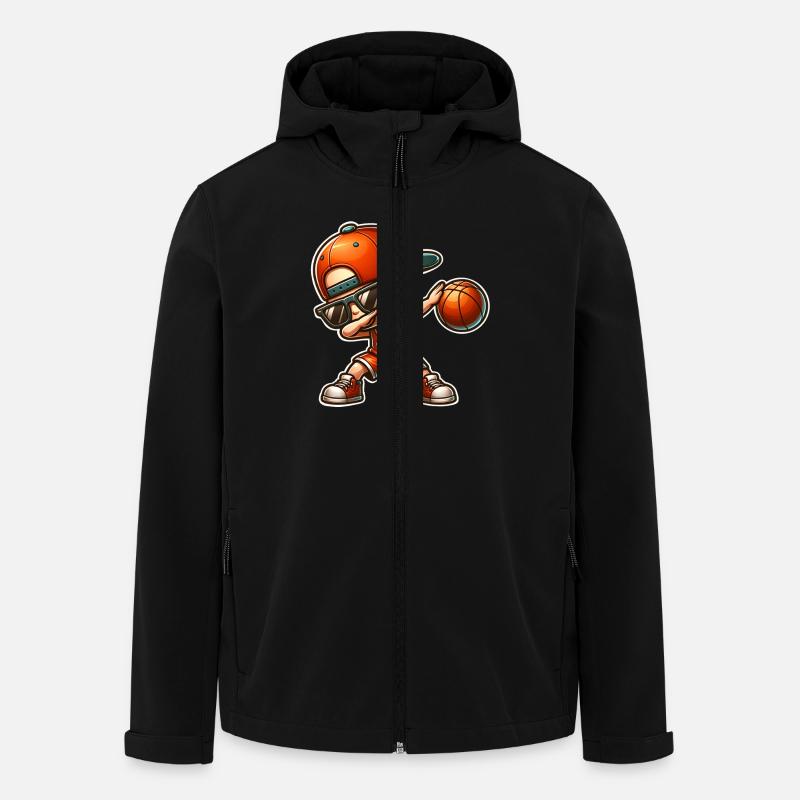 Basket-ball Joueurs de basket-ball - Veste softshell homme en polyester recyclé Stanley/Stella - noir