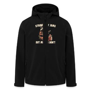 Strawberry Jams But My Gun Don't – Funnier - Men’s Recycled Softshell Jacket by Stanley/Stella - black - Front - AI Model Male 185 light (185cm)